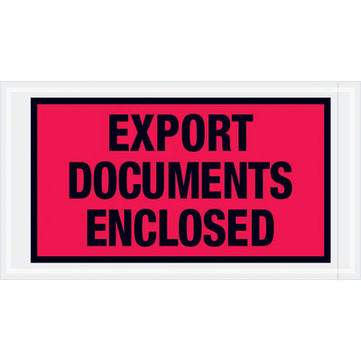 Protect and organize critical shipping documents with these heavy-duty 5.5x10 red export envelopes. Pre-printed with specialty messages and backed with hot melt adhesive for strong, reliable adhesion to paper and corrugated. Sold by the case (1000 envelopes) for maximum efficiency.
