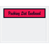 Protect critical shipping documents with these pre-printed red packing list enclosed envelopes. Heavy 2 mil poly construction with hot melt adhesive backing ensures strong, reliable adhesion to paper and corrugated boxes. 4.5" x 6" size, case of 1000.