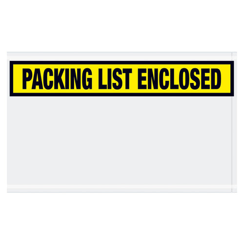 5.5x10 2 Mil Yellow Self-Adhesive Packing List Envelopes 1000/Case PL445