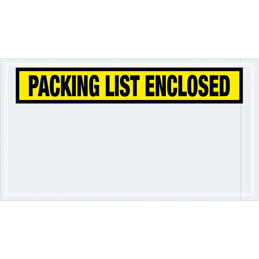 Protect your shipping documents with these pre-printed 5.5x10" yellow packing list envelopes. Heavy 2 mil poly construction with hot melt adhesive backing bonds securely to corrugated boxes and paper. Case of 1000 envelopes ready to streamline your fulfillment operation.