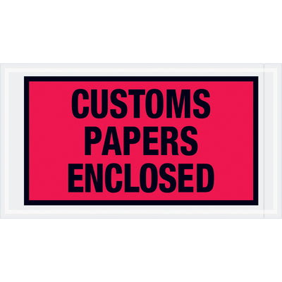 Industrial-grade red packing list envelopes designed to protect and display shipping documents, customs papers, and miscellaneous shipment information. These 5.5" x 10" adhesive-backed envelopes feature 2 mil polyethylene construction for reliable durability and weather resistance. Sold by the case of 1,000 units.