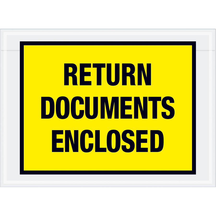 Keep shipping documents secure and organized with these durable 7.5x5.5" yellow poly packing list envelopes. Featuring 2 mil adhesive-backed construction, this case of 1000 envelopes adheres reliably to a variety of surfaces while protecting contents during transit.