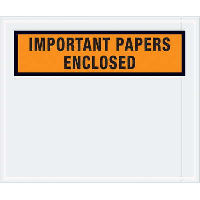 10x12" Orange 2 Mil Poly Packing List Envelopes - 500/Case