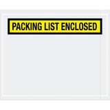 Keep shipping documents secure and visible with our 4.5x5.5" yellow packing list enclosed envelopes. Pre-printed panel face design with hot melt adhesive backing adheres reliably to paper and corrugated boxes. Heavy-duty 2 mil poly construction protects contents during transit‚1,000 envelopes per case.