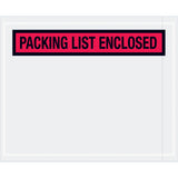Professional red "Packing List Enclosed" envelopes protect shipping documents with strong hot melt adhesive backing. Heavy 2 mil poly construction ensures durability through the supply chain. Panel face design and pre-printed messaging eliminate manual labeling‚ship smarter with 1,000 envelopes per case.