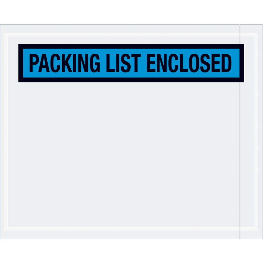 Secure and label shipping documents instantly with these pre-printed 4.5x5.5" blue packing list enclosed envelopes. Heavy 2 mil poly construction with hot melt adhesive backing adheres reliably to paper and corrugated boxes. Case of 1,000 envelopes ready to ship.