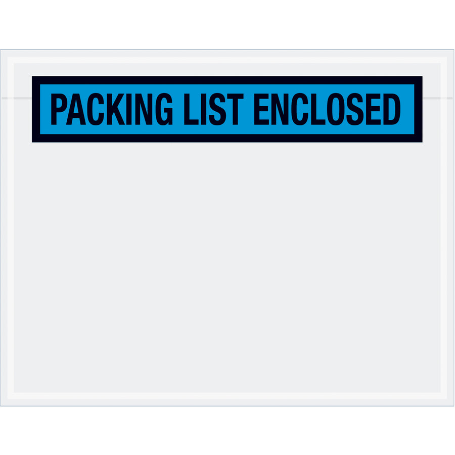 Protect critical shipping documents with these pre-printed 7" x 5.5" blue packing list envelopes. Heavy 2 mil poly construction with hot melt adhesive backing ensures reliable adhesion to corrugated boxes and paper surfaces. Sold by the case–1,000 envelopes per order.