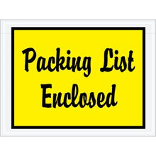 4.5x6 Yellow Packing List Enclosed Envelopes 1000/Case
