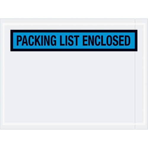 Pre-printed blue packing list envelopes (4.5