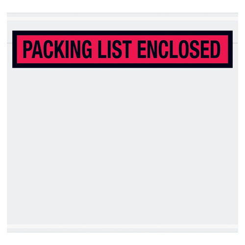7x6 2 Mil Red Packing List Enclosed Envelopes 1000/Case PL491