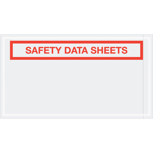 Heavy-duty 2 mil poly SDS envelopes with pre-printed 