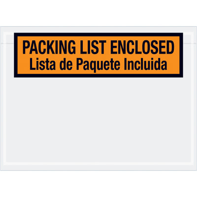Pre-printed bilingual packing list envelopes protect documents and ensure shipping compliance in one step. Heavy-duty 2 mil poly construction with hot melt adhesive backing adheres securely to corrugated boxes and paper. Case of 1,000 envelopes–cost-effective solution for high-volume shippers.