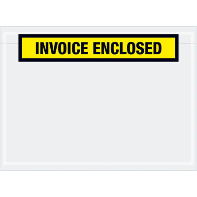 Protect your shipping documents with pre-printed invoice enclosed envelopes designed for packing list clarity and compliance. These adhesive-backed, 2 mil poly envelopes measure 7.5" x 5.5" and come in a case of 1,000, reducing material costs while keeping invoices secure and visible during transit.