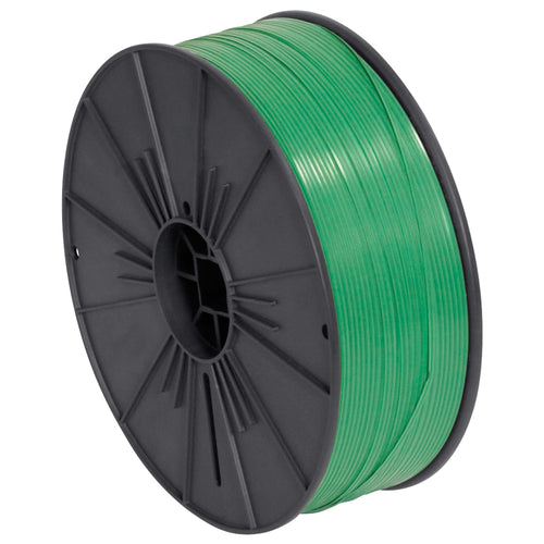 Secure your packages with 7000 feet of durable green plastic twist ties in one convenient spool. Coated wire construction resists outdoor elements and moisture. Compatible with automatic bagging machines for seamless production workflows.