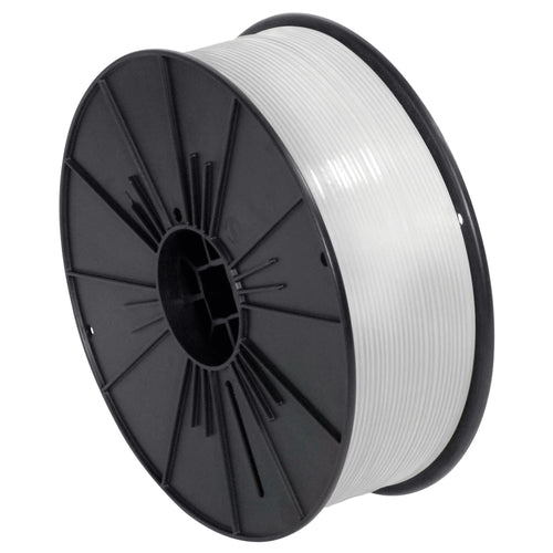 Get 7000 feet of reliable white plastic twist ties on one convenient spool–engineered for automatic bag-sealing machines and manual applications. This industrial-grade plastic coated wire closure delivers consistent performance for food packaging, snack bags, and retail poly bag applications. Cut the perfect tie length every time with Packrift's durable, weather-resistant twist tie spool.