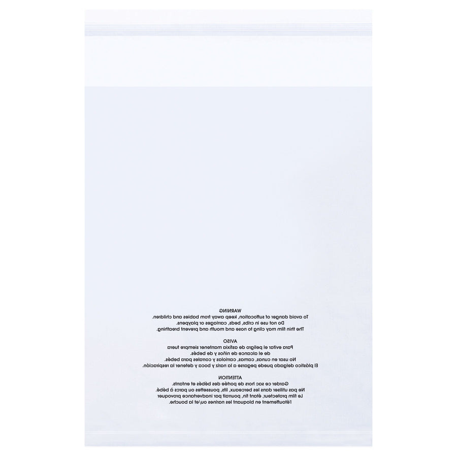 16x20 1.5 Mil Clear Resealable Suffocation Warning Poly Bags 500/Case PMR162015 - alias listing