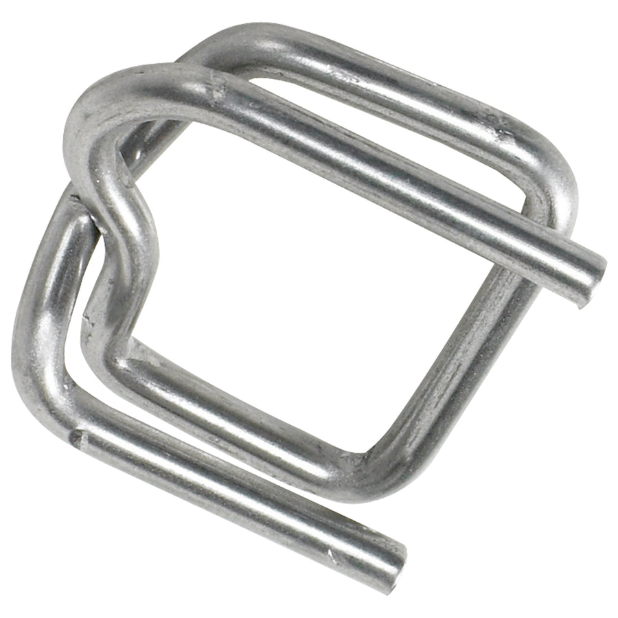 Heavy-duty steel wire buckles for 1/2" poly strapping secure packaging closures fast and reliably. Built for industrial durability with zero waste‚loop, tighten, cut. Sold by the case of 1,000 units for maximum value.