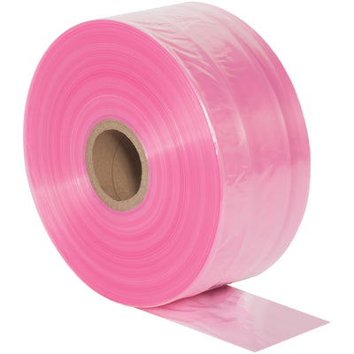 Protect sensitive electronics with this 3" x 2150' pink anti-static poly tubing roll (2 mil thickness). Cut to custom lengths and heat seal to create your own ESD-safe bags in seconds–eliminate expensive pre-cut bag inventory and reduce packaging costs. Ideal for circuit boards, resistors, and electronic components requiring static discharge protection.