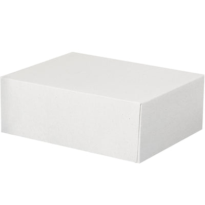 Professional-grade 8.5" x 11" x 4" white fibreboard folding cartons designed for secure document and stationery storage. Two-piece snap-assembly construction requires no adhesive or assembly time. Ships and stores flat to maximize warehouse efficiency‚case of 150 units.