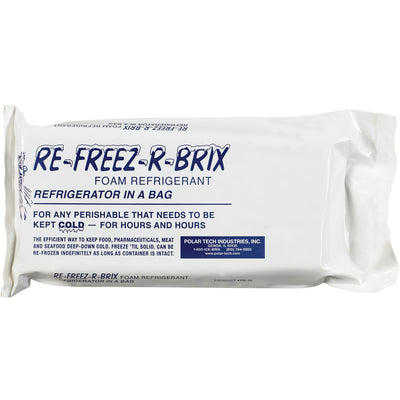Keep your pharmaceutical, blood, and lab samples protected with Re-Freez-R-Brix® cold bricks that maintain uniform temperature for over 12 days. These 9"x4"x1.5" foam refrigerant bricks are formulated with food-safe, non-toxic materials in durable plastic pouches. Bulk case of 6 ensures consistent shipping compliance and cost-efficient cold chain management.