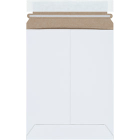 Protect sensitive documents and photos with these professional 7x9" white self-seal chipboard mailers. Built from durable .020 chipboard with easy peel-and-seal closure and pull-tab tear strip. Ships 100 mailers per case with no additional stiffeners required.