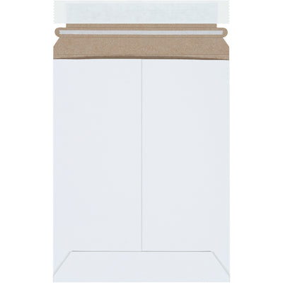 Protect sensitive documents and photos with these professional 7x9" white self-seal chipboard mailers. Built from durable .020 chipboard with easy peel-and-seal closure and pull-tab tear strip. Ships 100 mailers per case with no additional stiffeners required.