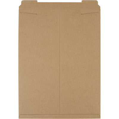 Professional 27x20" kraft stayflat mailers with tab lock closure protect your e-commerce shipments without adding bulk or cost. Made from durable .036 chipboard that requires no additional stiffeners, these heavy-duty flat mailers keep documents and photos pristine while staying lightweight to maximize postage savings. Order by the case of 50.