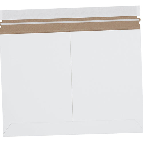 9.75x12.25 White Self-Seal Side Loading Chipboard Stayflats Lite Mailers 100/Case RM129