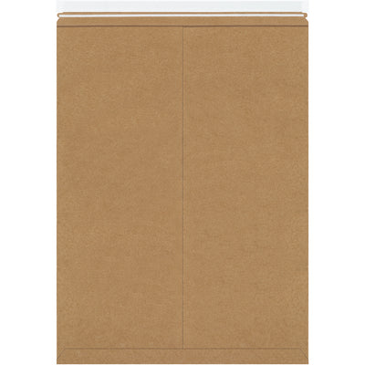 Professional-grade 27 x 20" kraft self-seal stayflats mailers with .028 chipboard construction deliver maximum puncture resistance without added stiffeners. Peel-and-seal closure with easy tear strip keeps shipping costs low while protecting documents, photos, and flat goods. Sold by the case of 50.