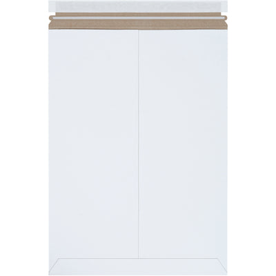 Premium 13x18" white self-seal chipboard mailers designed for e-commerce brands shipping documents, photos, and light merchandise. .020 chipboard construction provides puncture resistance and professional presentation without additional stiffeners. Peel-and-seal closure with pull-tab tear strip‚ship 100 per case.