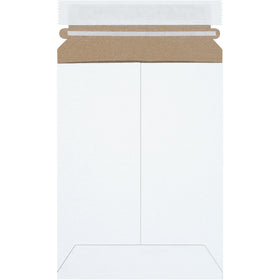 Protect sensitive documents and photos with Packrift's 6x8" white self-seal Stayflats Plus mailers. Made from durable .020 chipboard with integrated peel-and-seal closure–no additional stiffeners required. Ship 100 mailers per case at minimal freight cost with lightweight, professional-grade construction.