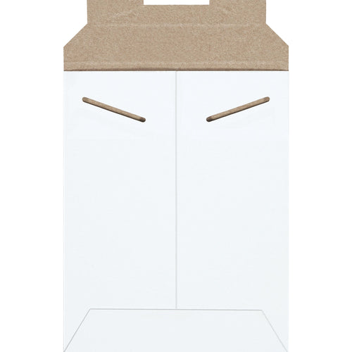 6x8 White Chipboard Tab Lock Mailers 100/Case RM1W - alias listing