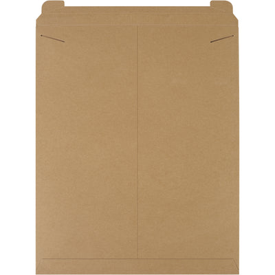 Professional 27 x 22" kraft stayflat mailers engineered for e-commerce brands shipping photos, documents, and flat goods. Heavy-duty .036 chipboard with tab lock closure delivers puncture resistance and consistent protection without additional stiffeners. Lightweight design reduces postage costs‚50 mailers per case.