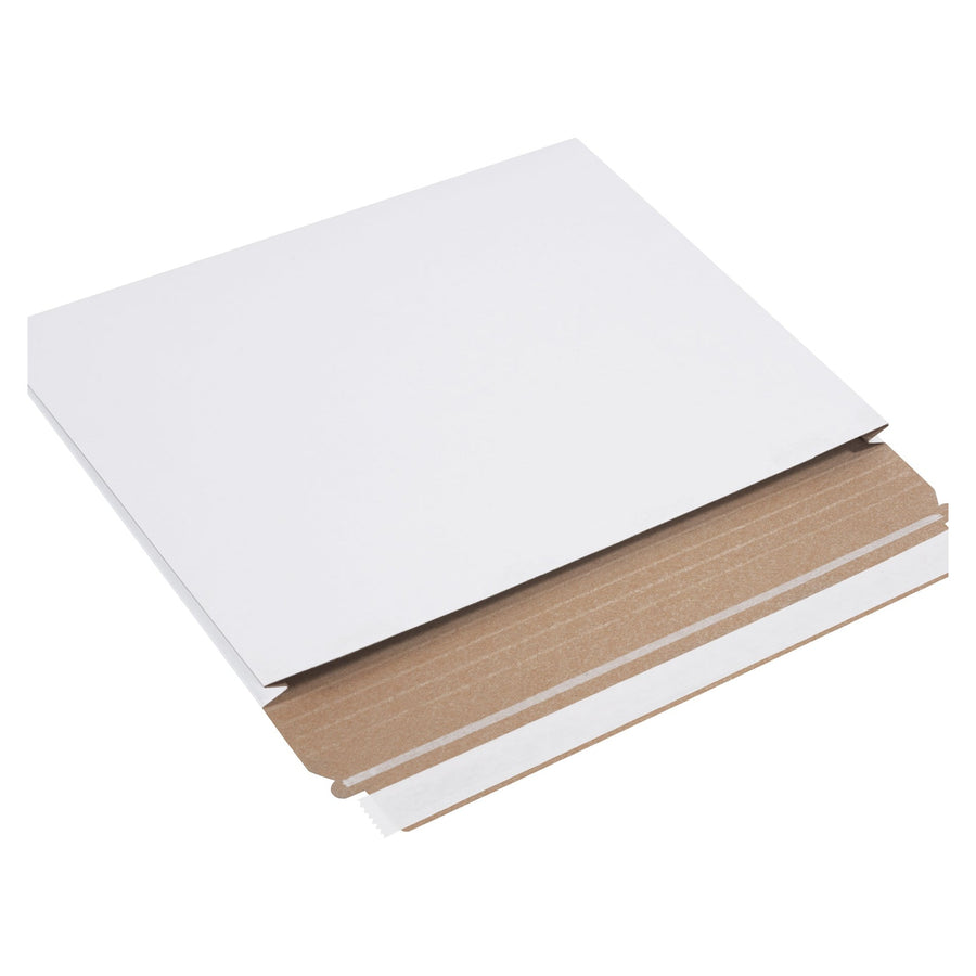 9.5x12.5x1 White Self-Seal Chipboard Gusseted Mailers 100/Case RM2G - alias listing