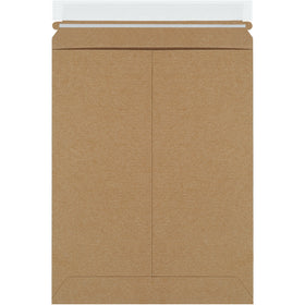 Professional-grade 9 x 11.5" kraft self-seal mailers built from .028 chipboard for maximum puncture resistance and document protection. Peel-and-seal closure with easy-tear pull tab requires no additional stiffeners, reducing shipping weight and costs. Case of 100 mailers ideal for e-commerce brands shipping photos, documents, and flat merchandise.