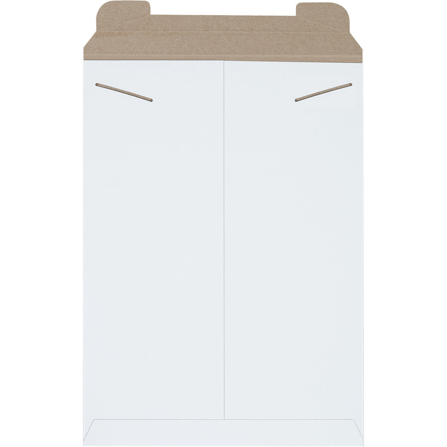 Protect high-value shipments with professional-grade 13x18 white stayflat mailers. Engineered from .028 chipboard with tab lock closure for guaranteed security–no additional stiffeners required. Lightweight design reduces postage costs while maintaining rigid protection for documents, photos, and e-commerce merchandise.