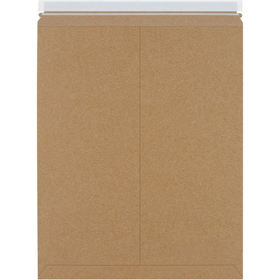 Professional-grade 21x17" kraft self-seal stayflat mailers built from .028 chipboard for maximum puncture resistance and product protection during shipping. Peel-and-seal closure with pull-tab tear strip eliminates extra materials‚lightweight design reduces postage costs. Sold by the case of 100.