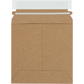 Professional-grade 6x6" kraft self-seal mailers crafted from .028 chipboard for secure document and photo protection. Built-in peel-and-seal closure with easy tear strip–no additional stiffeners needed. Order 200/case to reduce shipping costs and eliminate guesswork.