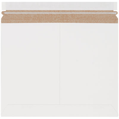 Professional white self-seal stayflat mailers with pressure-sensitive closure and tear strip. Lightweight .018 chipboard construction holds 9.75" x 12.25" mailings flat and secure. Side-loading design with easy-open tear strip. 200 mailers per case‚the economical choice for e-commerce brands shipping soft goods, photos, and documents.