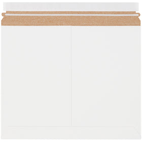 Premium 11" x 13.5" white Stayflats Lite mailers with pressure-sensitive self-seal closure and tear strip for effortless opening. Constructed from .018 chipboard for reliable protection of documents, photos, and promotional items. Cost-effective case of 200 units reduces shipping weight and environmental impact.