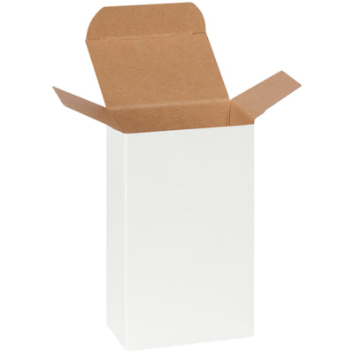 Premium 3" x 2" x 5" white reverse tuck folding cartons built from durable 24-point die-cut fibreboard. Featuring secure pye-lock tucks and federal specification compliance (PPP-B-566), these chipboard boxes ship flat to minimize storage space and logistics costs. Perfect for small product packaging in cases of 500.