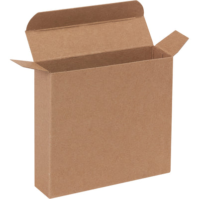 Protect small products with our 4 13/16" x 1 1/4" x 4 13/16" kraft reverse tuck folding cartons. Made from durable 24-point die-cut fibreboard with pye-lock tucks for positive locking. Ships flat to reduce storage and freight costs‚250 cartons per case.