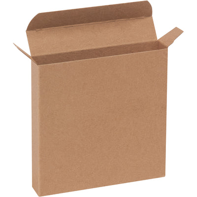 Secure small products with these 5.25x1x5.25" kraft reverse tuck folding cartons featuring pye-lock tucks for positive locking. Made from durable 24-point die-cut fibreboard and sold as a case of 250 units. Ships flat to maximize storage efficiency and minimize freight costs.