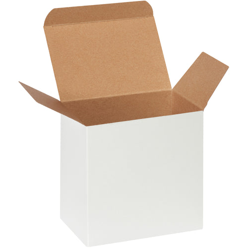 Durable 24-point fibreboard reverse tuck folding cartons in a 6x4x6 size perfect for small product packaging. Each case of 200 ships flat to minimize storage and freight costs. Pye-lock tucks ensure positive closure and meet federal specification PPP-B-566.