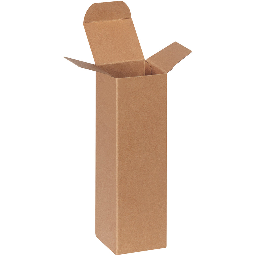 Protect small, lightweight products with reliable 2x2x7 kraft reverse tuck folding cartons featuring pye-lock tucks for secure closure. Made from 24-point die-cut fibreboard and shipped flat to minimize storage and shipping costs. Case of 500 units meets or exceeds federal specification PPP-B-566.