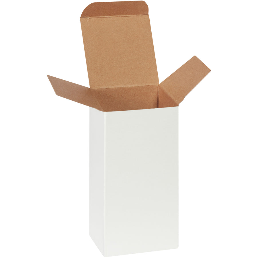 Professional-grade 3x3x6 white folding cartons made from durable .024 point fibreboard with pye-lock tucks for secure closure. Meet or exceed federal specification PPP-B-566 and ship flat to reduce storage and logistics costs. Sold as case of 250 units.