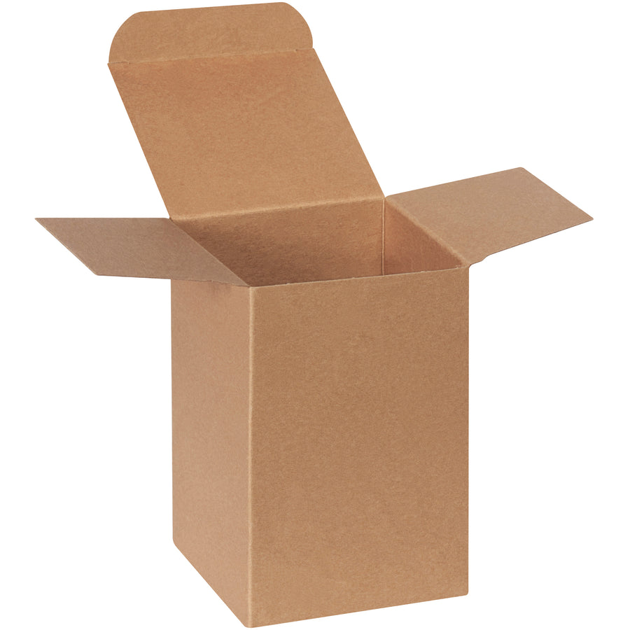Protect small, lightweight products with these 4x4x6 kraft reverse tuck folding cartons. Engineered with pye-lock tucks for secure positive locking and made from 24-point die-cut fibreboard that meets federal spec PPP-B-566. Ships flat–250 cartons per case save you money on storage and freight.