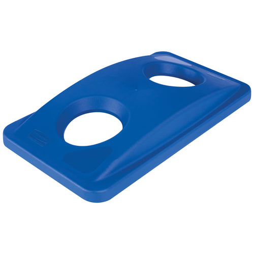 Keep recyclables organized and out of view with this Rubbermaid Slim Jim 23-gallon recycling lid. Built from sturdy plastic that resists peeling, cracking, and denting‚engineered for high-traffic facilities. Dimensions: 21