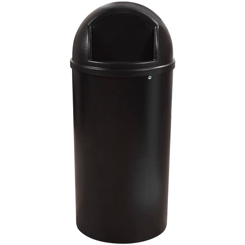 Factory Mutual (FM) approved commercial domed trash can engineered for fire safety and durability. Measures 42