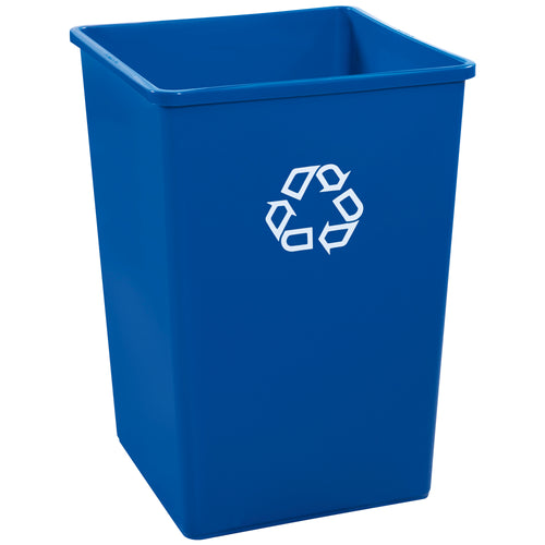 Maximize your facility's floor space with this heavy-duty 35-gallon square recycling container (19.5